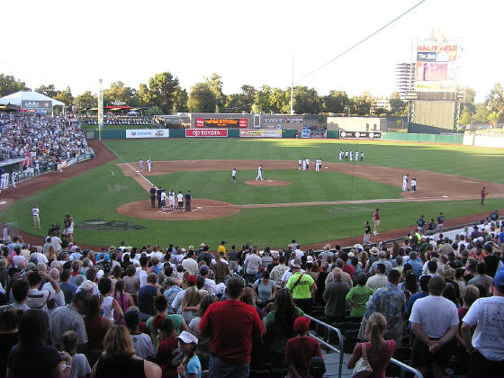 The River Cats take the field- Sacramento